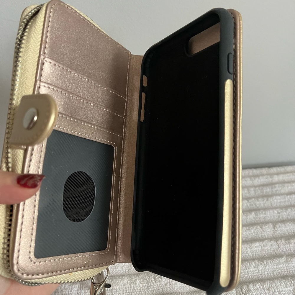 Gold Basket weave phone case/wallet wristlette.